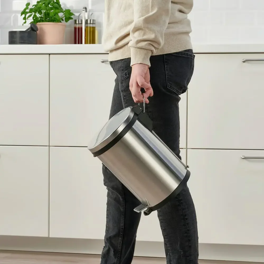 IKEA SNÖRPA Pedal Bin Stainless Steel 1-Gallon Bathroom Trash Can–NEW